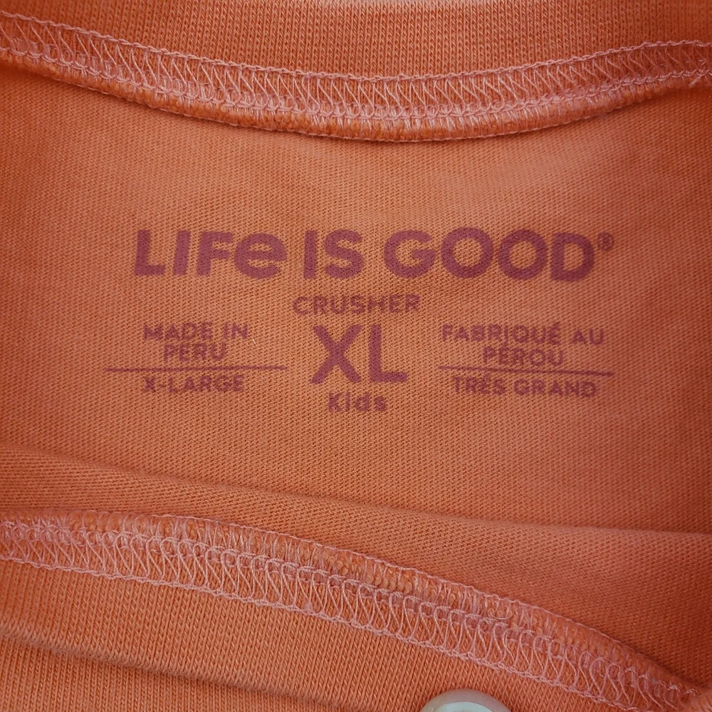 Life is Good coral flower XL girls short sleeve tshirt - Picture 3 of 9